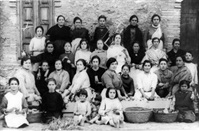 Treballadores del magatzem de taronja del Tio Ramon el Sec, en 1929