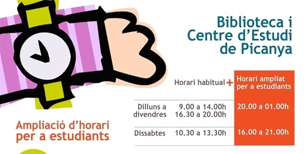 Des d'este proper dilluns la Biblioteca obri amb horari especial per a estudiants