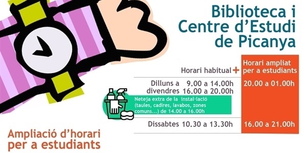 Ampliació horari de la biblioteca per a preparar els exàmens de gener